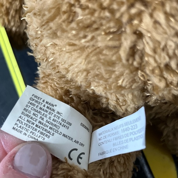 First And Main TENDER TEDDY 15” with Heart - GREAT Shape Valentines Day - Picture 4 of 5